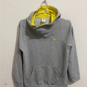 adidas Kids Gray Hoodie with Yellow Highlights